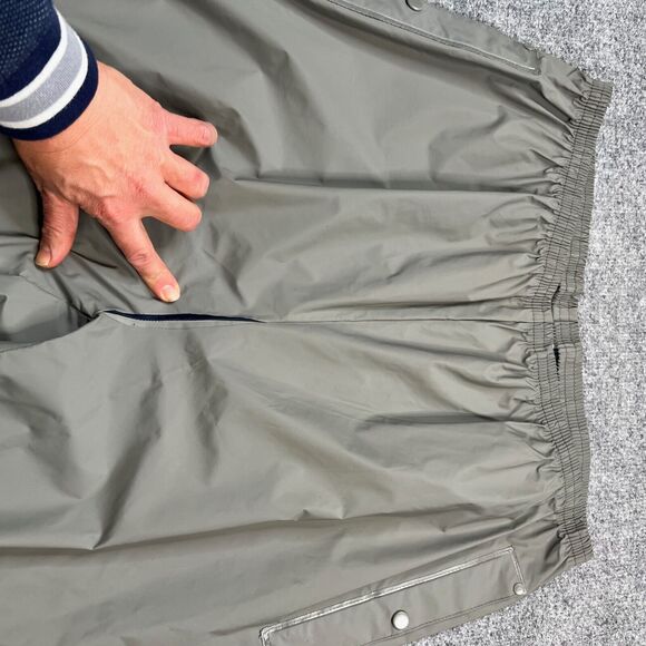 Vintage Columbia Rain Pants Men XL Extra Large Grey Elastic Waist Waterproof PVC - Picture 4 of 14